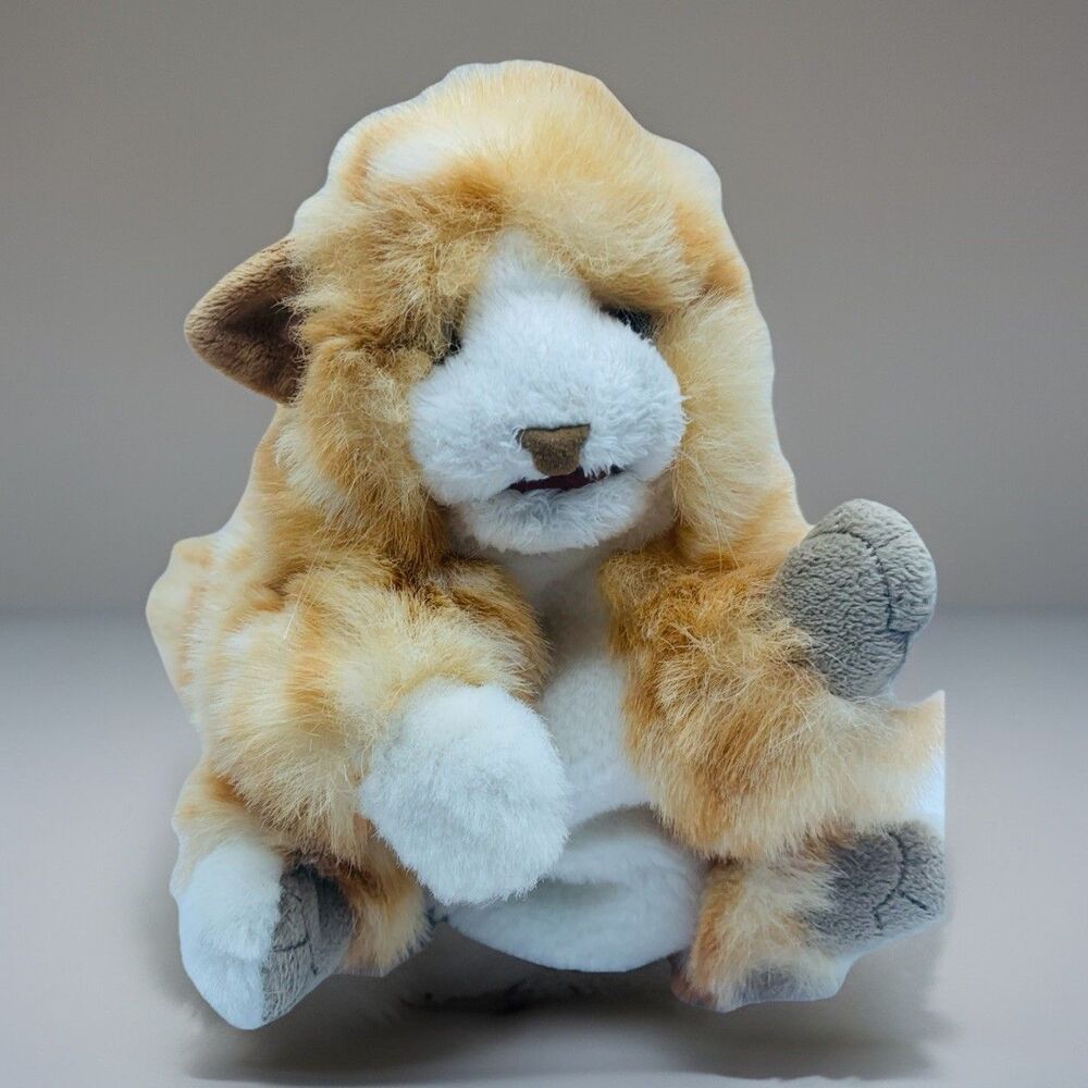 Folkmanis Orange Tabby Cat Kitten Hand Puppet Plush Stuffed Realistic Toy 8”